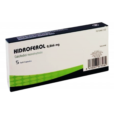 HIDROFEROL 0.266 MG ( CALCIFEDIOL MONOHYDRATE ) 5 SOFT CAPSULES